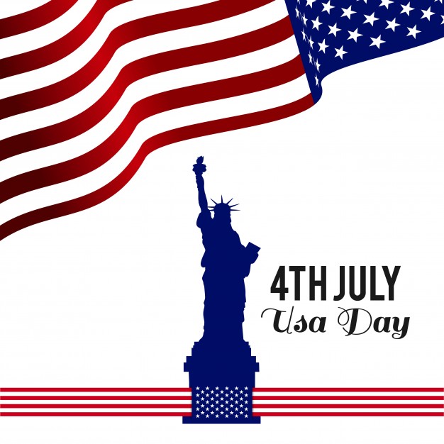 626x626 Independence Day Design With Flag And Statue Of Liberty Vector