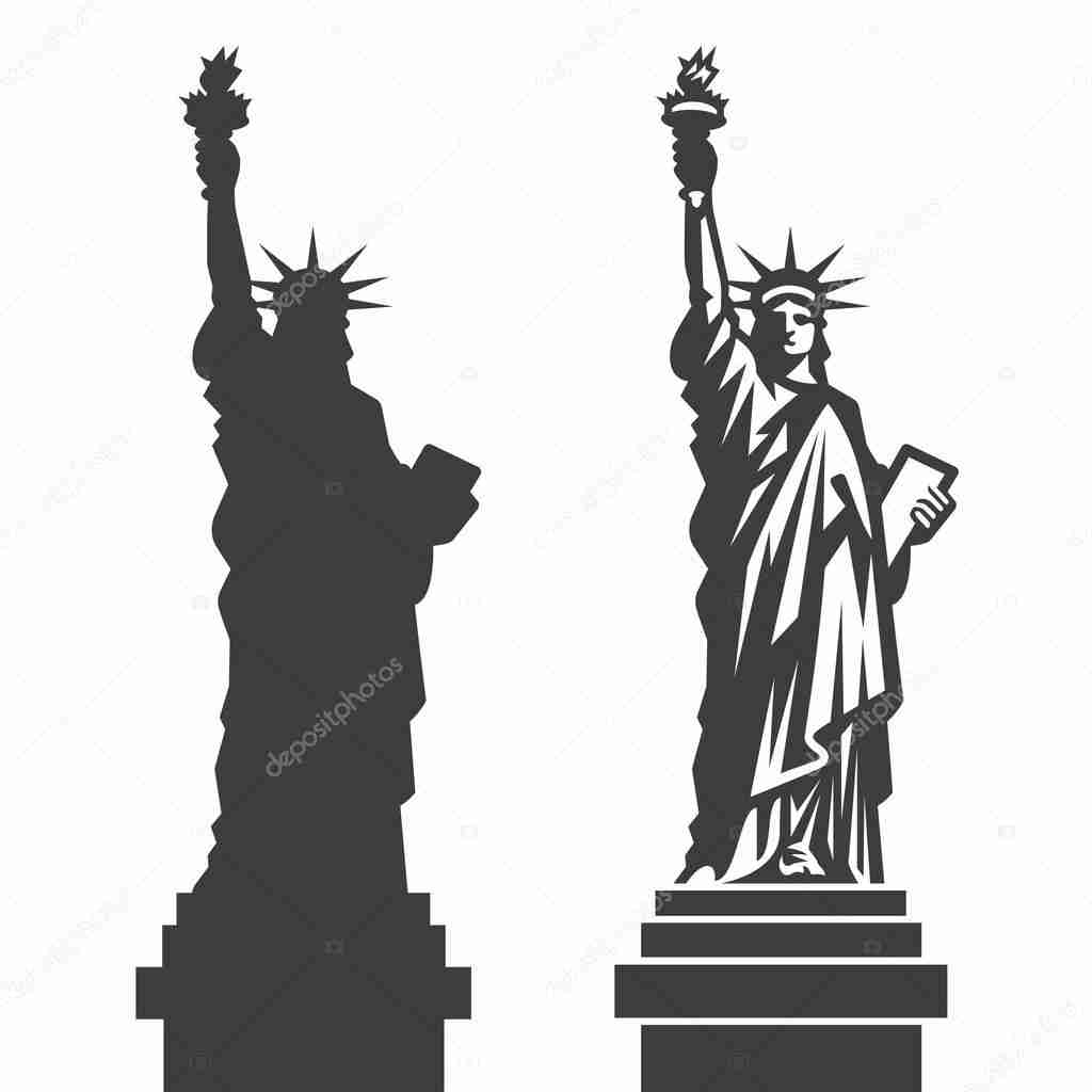 1024x1024 New York Statue Of Liberty Vector Silhouette Stock Noticeable