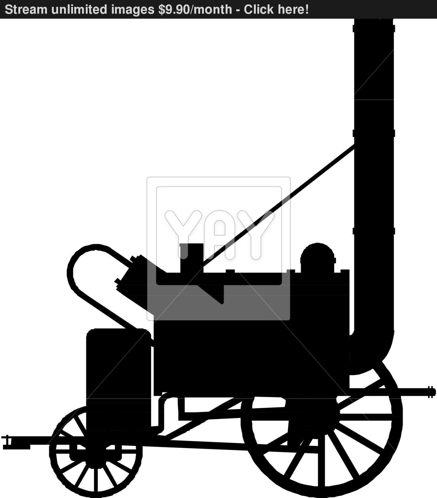 1406x1600 Vintage Steam Locomotive. Vector