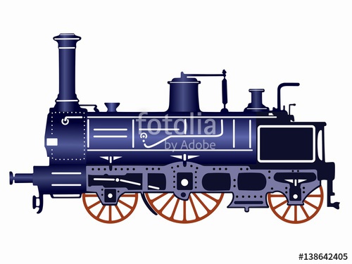 500x375 Illustration Steam Locomotive, Vector Draw Stock Image