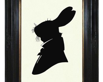 340x270 Free Steampunk Cross Stitch Patterns Silhouette Rabbit Gentleman