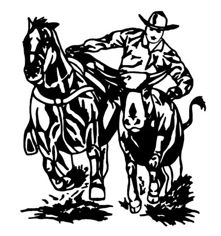 Steer Wrestling Silhouette at GetDrawings | Free download