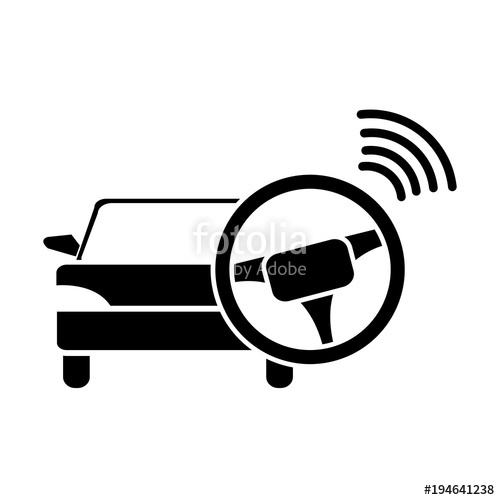 500x500 Silhouette Car Transport With Steering Wheel Drive Stock Image