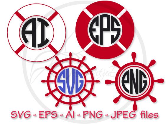 570x424 Circle Monogram, Vector Files For Cutting Machines, Monogram Dxf