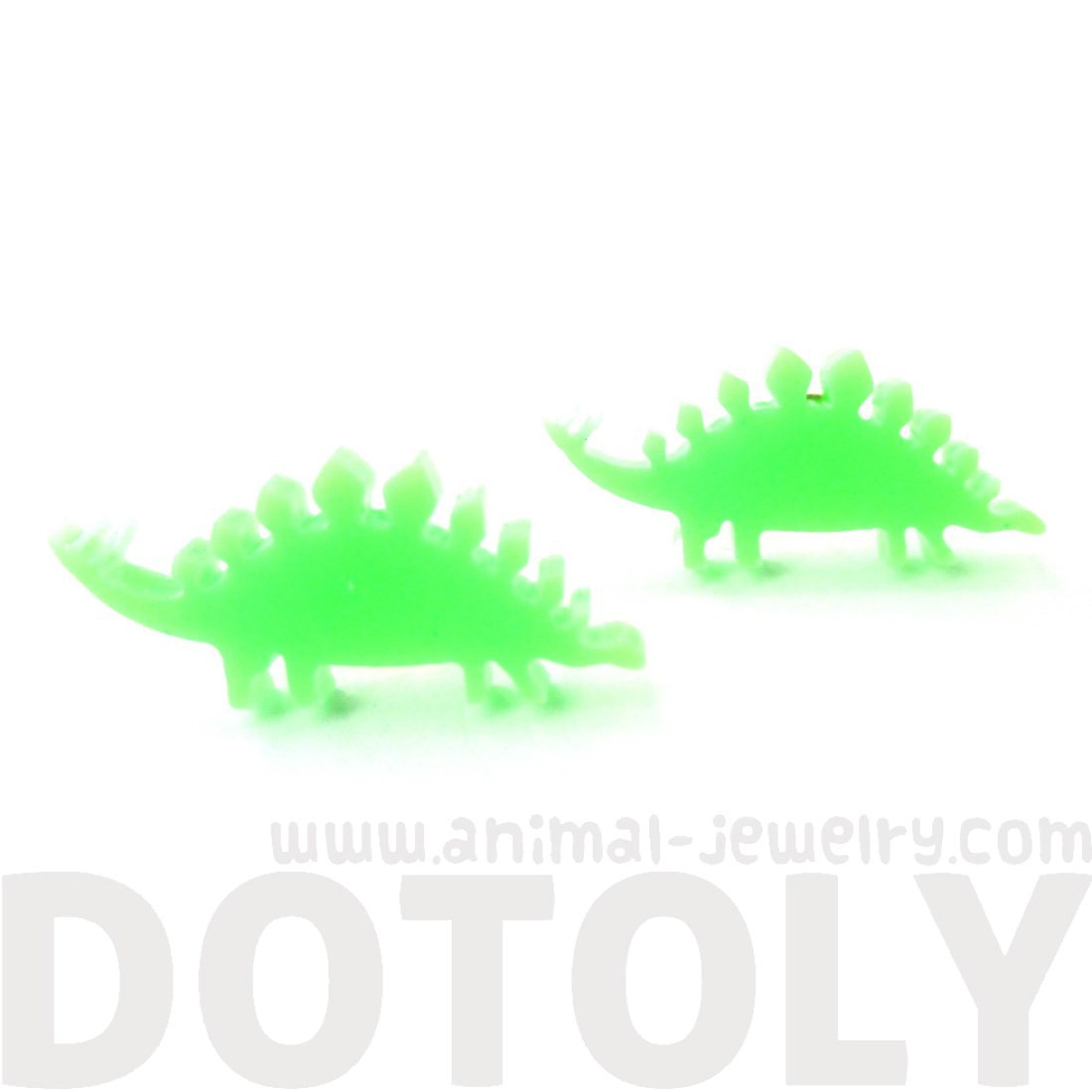 1100x1100 Stegosaurus Silhouette Dinosaur Shaped Laser Cut Stud Earrings