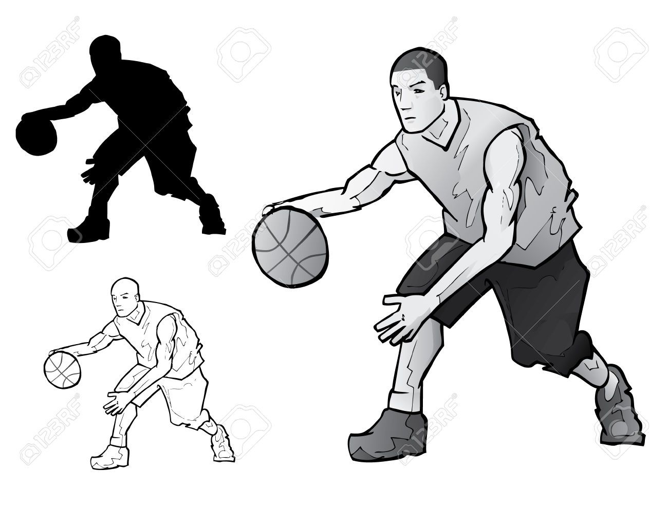 1300x987 7558888 Basketball Player Dribbling Stock Vector Silhouette