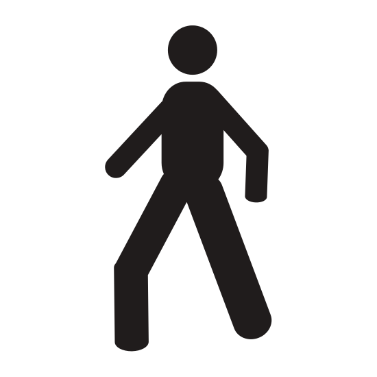 550x550 Stick Figure Walking Silhouette