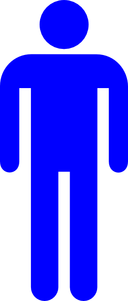 252x591 Blue Male Stick Figure Silhouette Clip Art