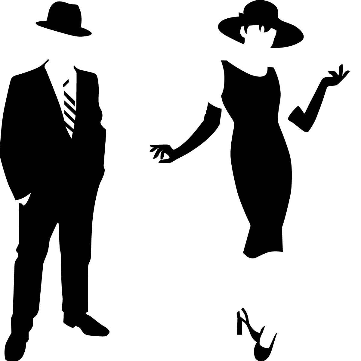 1200x1200 Sticker Silhouette Homme Et Femme