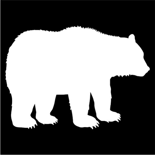 500x500 Bear Silhouette Die Cut Vinyl Decal Sticker