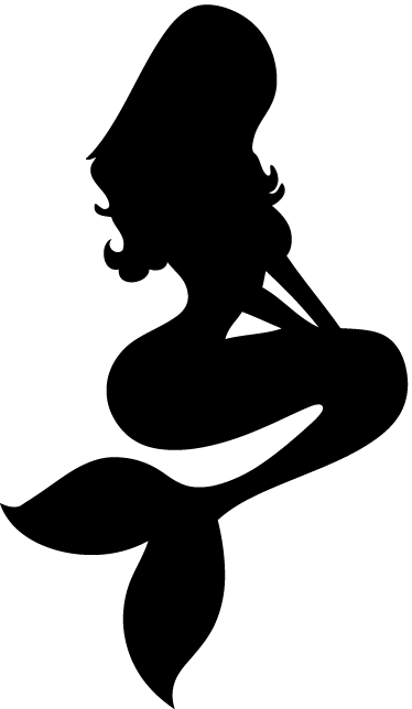 374x644 Mermaid Silhouette Wall Sticker