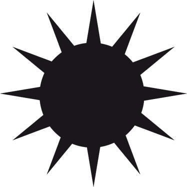 374x374 Sun Silhouette Blackboard Sticker
