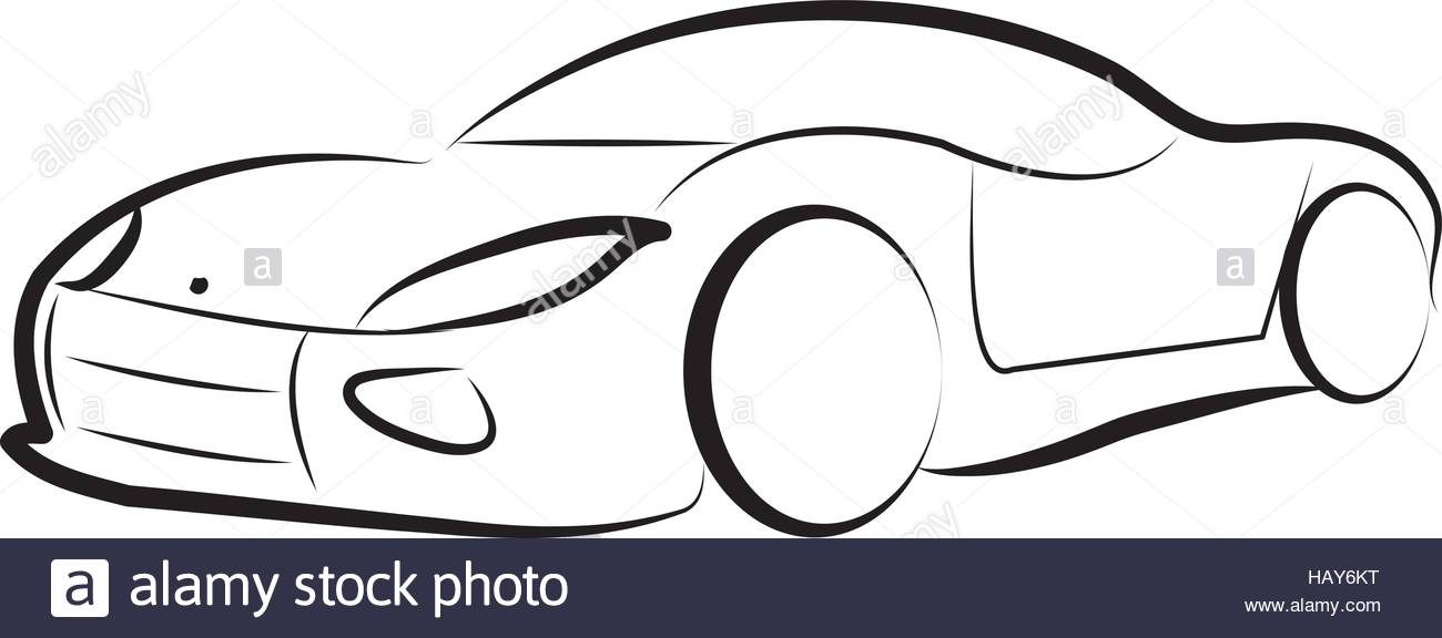 1300x576 Car Silhouette Logo Sketch Vector Stock Vector Art Amp Illustration