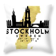 180x180 Stockholm Sweden Silhouette City Skyline Map Art Digital Art By