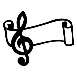 300x300 Music Scroll Silhouette Design, Silhouette And Shop