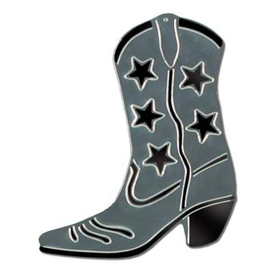 400x400 Silver Foil Cowboy Boot Silhouette 16 Supplies, 16 And Party
