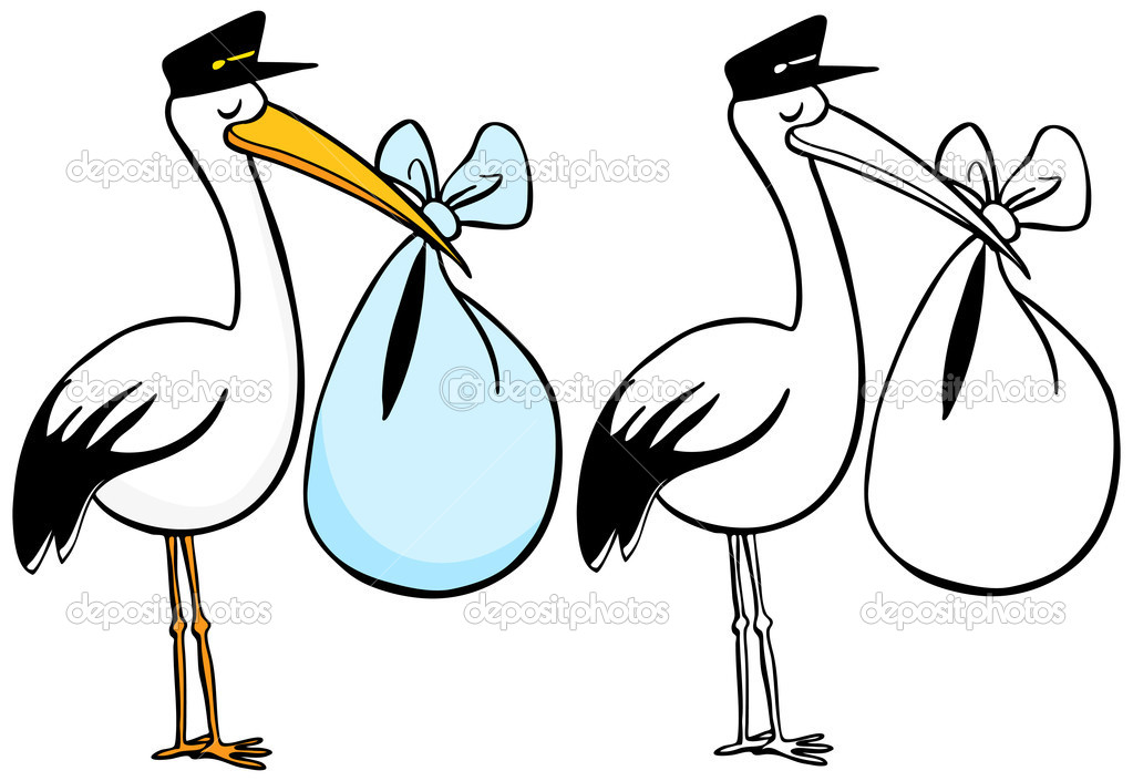 1023x705 Stork Baby Black And White Clipart