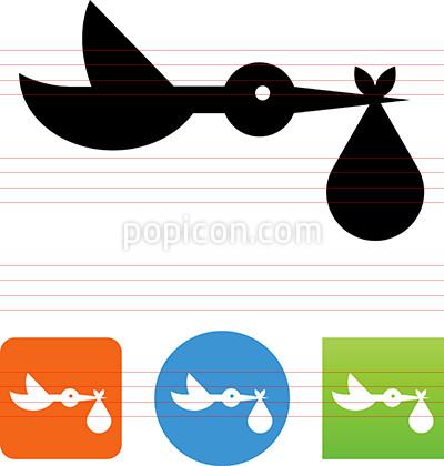 400x420 Stork Clipart Baby Silhouette'54591