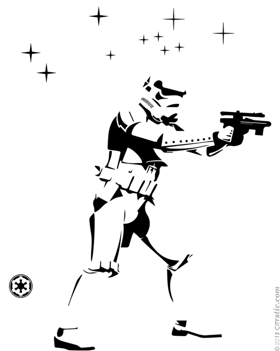 567x709 Star Wars Stormtrooper Silhouette Sticker Decor