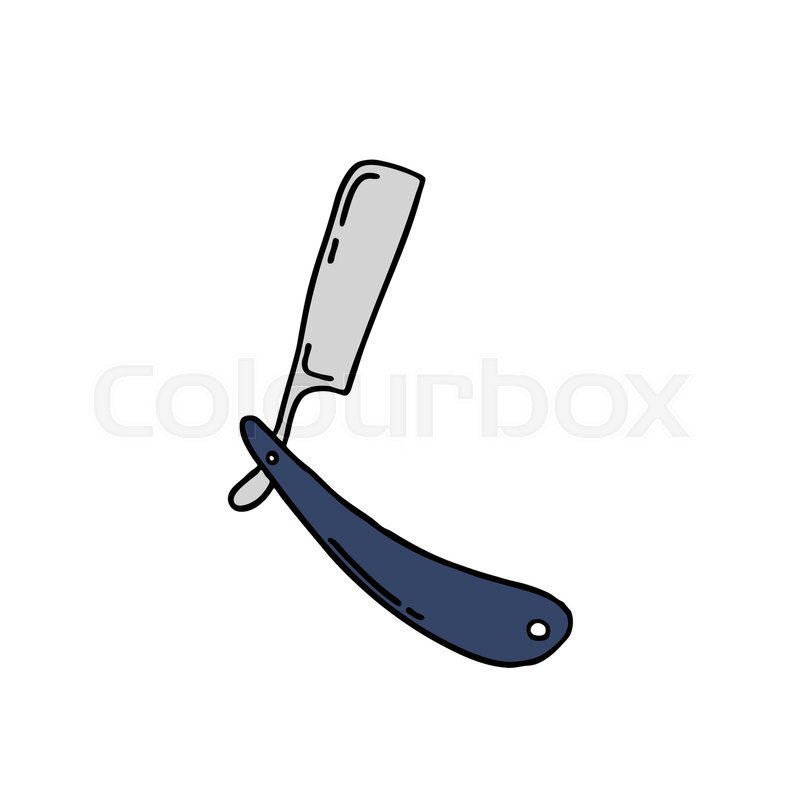 800x800 Straight Razor Doodle Icon Stock Vector Colourbox