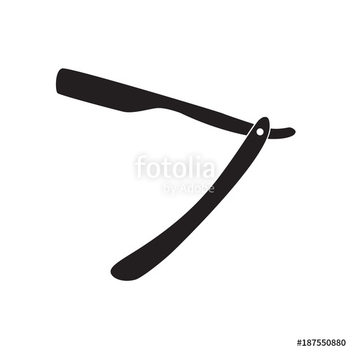 500x500 Straight Razor Blade Icon Vector Illustration Stock Image