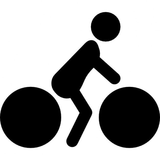 626x626 Person Riding On A Bicycle Side View Silhouette Icons Free Download