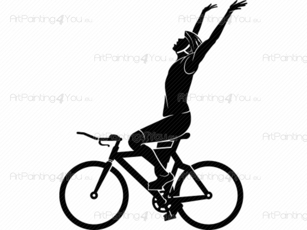 1024x768 Wall Decals Bicyclist Silhouette (Vdd1100en)