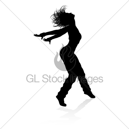 500x500 Street Dance Dancer Silhouette Gl Stock Images