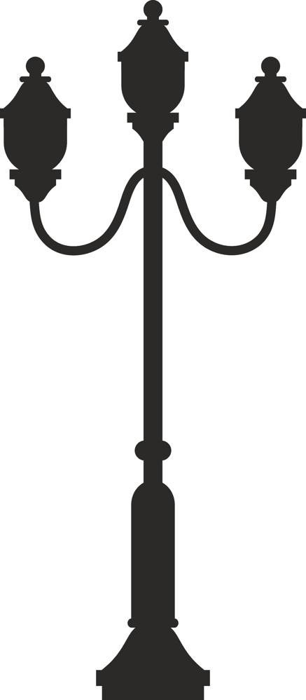 437x999 Street Lamp Silhouette Dxf File Free Download