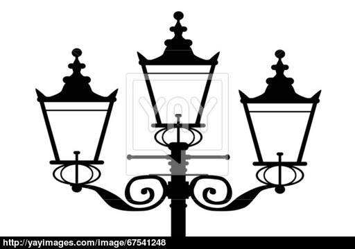 512x359 Street Lamp Silhouette Vector