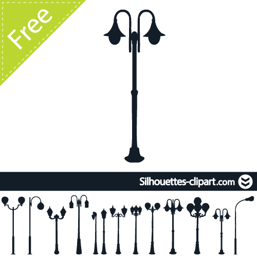 500x500 Street Lamp Vector Silhouette Silhouettes Street