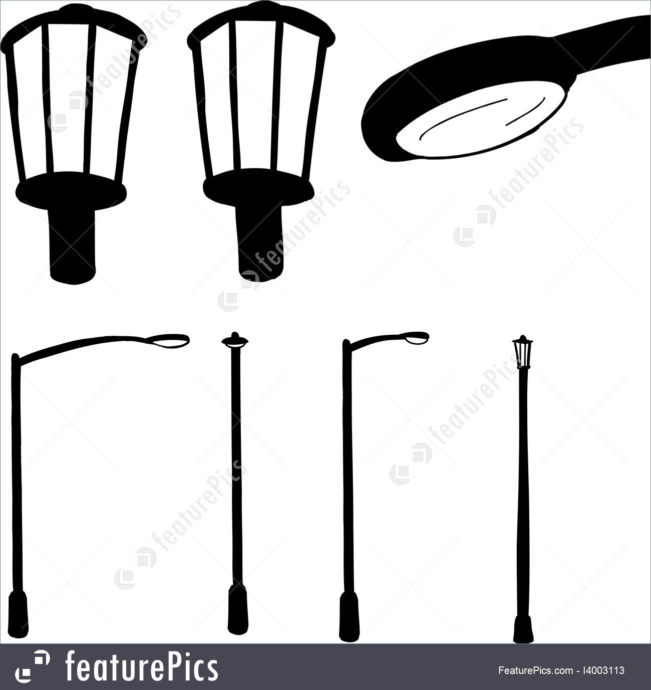 1300x1379 Illustration Of Silhouette Street Lamps
