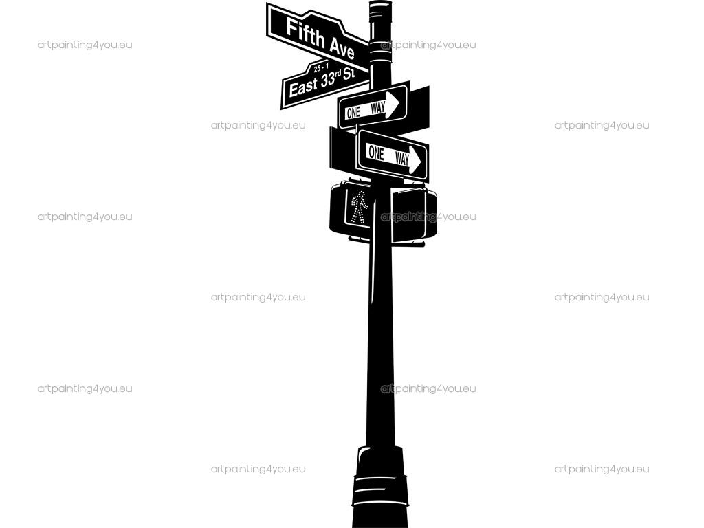 1024x768 New York Street Signs A R T Silhouette