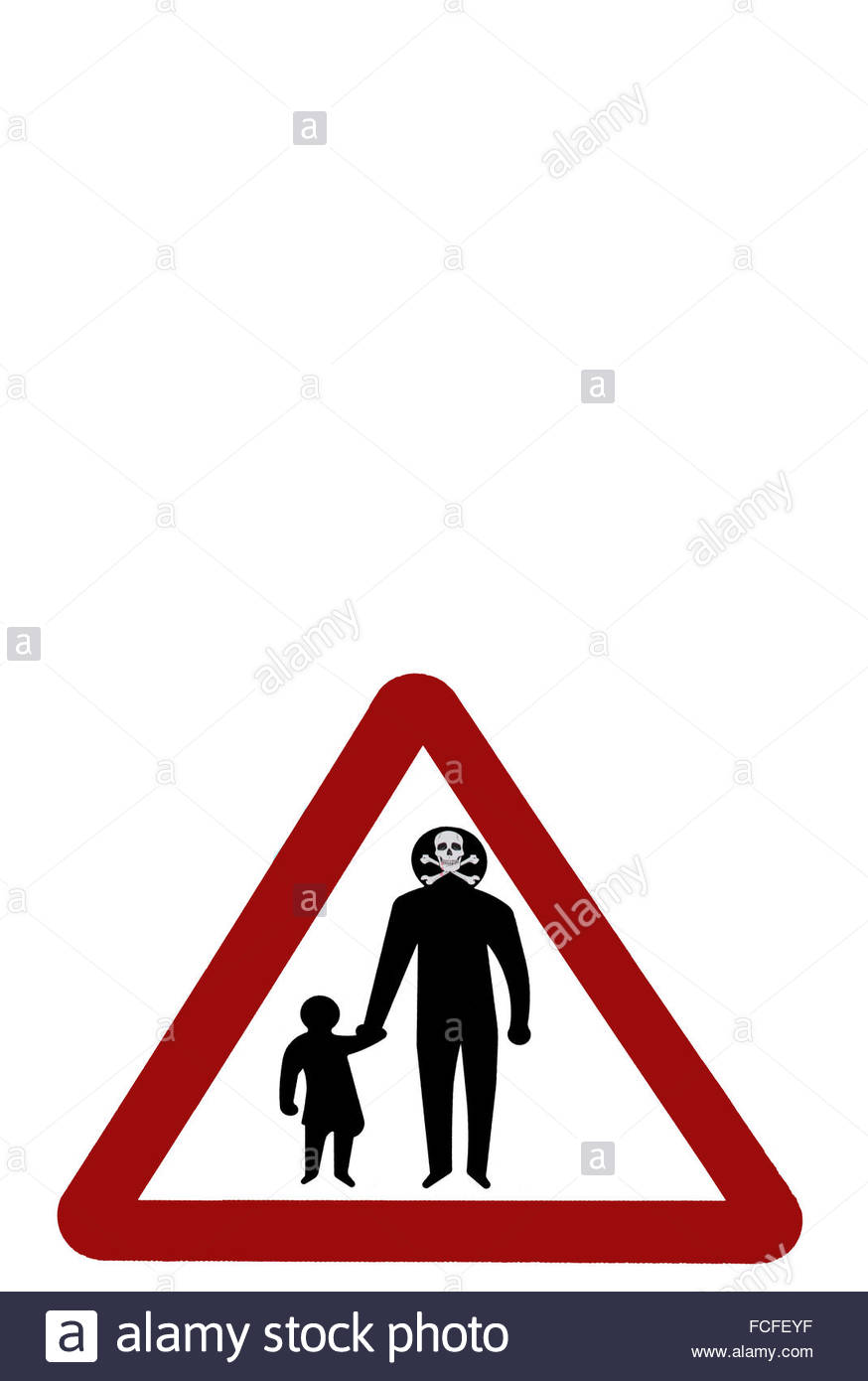 874x1390 Pedestrians Walking Red Triangle Street Sign, With Adult's Head