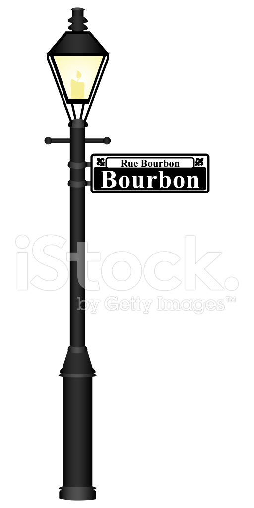 512x1024 Bourbon Street Sign Stock Vector