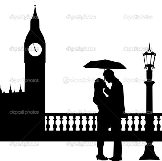 564x559 Umbrella Silhouette Couple