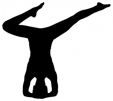 450x401 Stretching Cat Silhouette Clipart