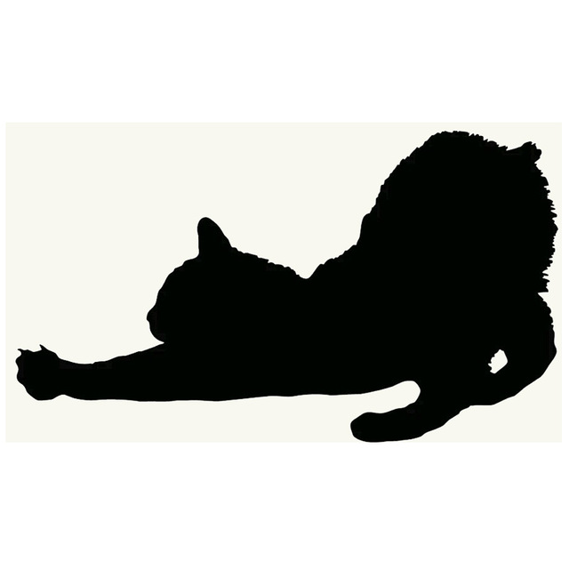 640x640 Stretching Cat Silhouette Kitten Fits Car Window Truck Bumper Auto