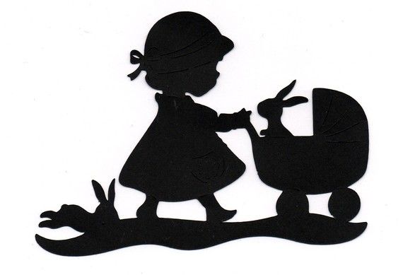 570x389 New Design Girl With Stroller Silhouette Die Cut For Scrap Booking