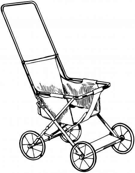 450x579 Vintage Baby Carriage Silhouette Clipart