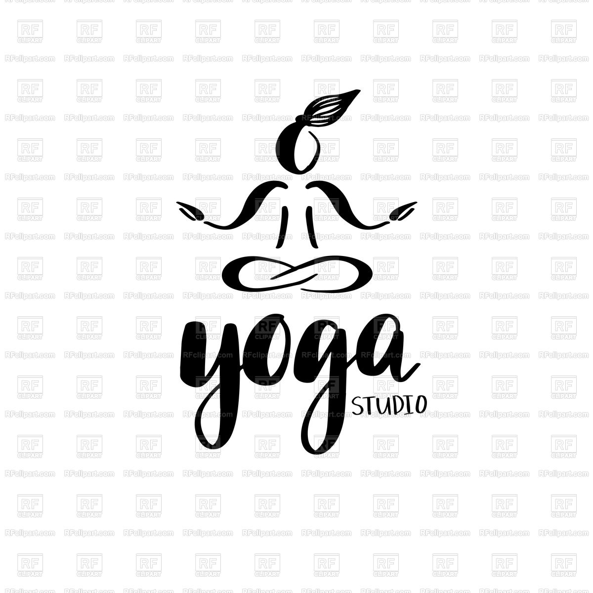 1200x1200 Emblem For Yoga Studio Or Meditation Class Royalty Free Vector