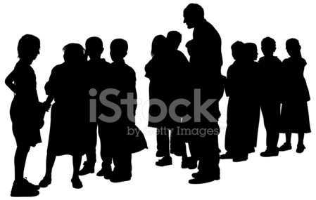 449x285 Students Standing With Their Teacher Stock Vectors