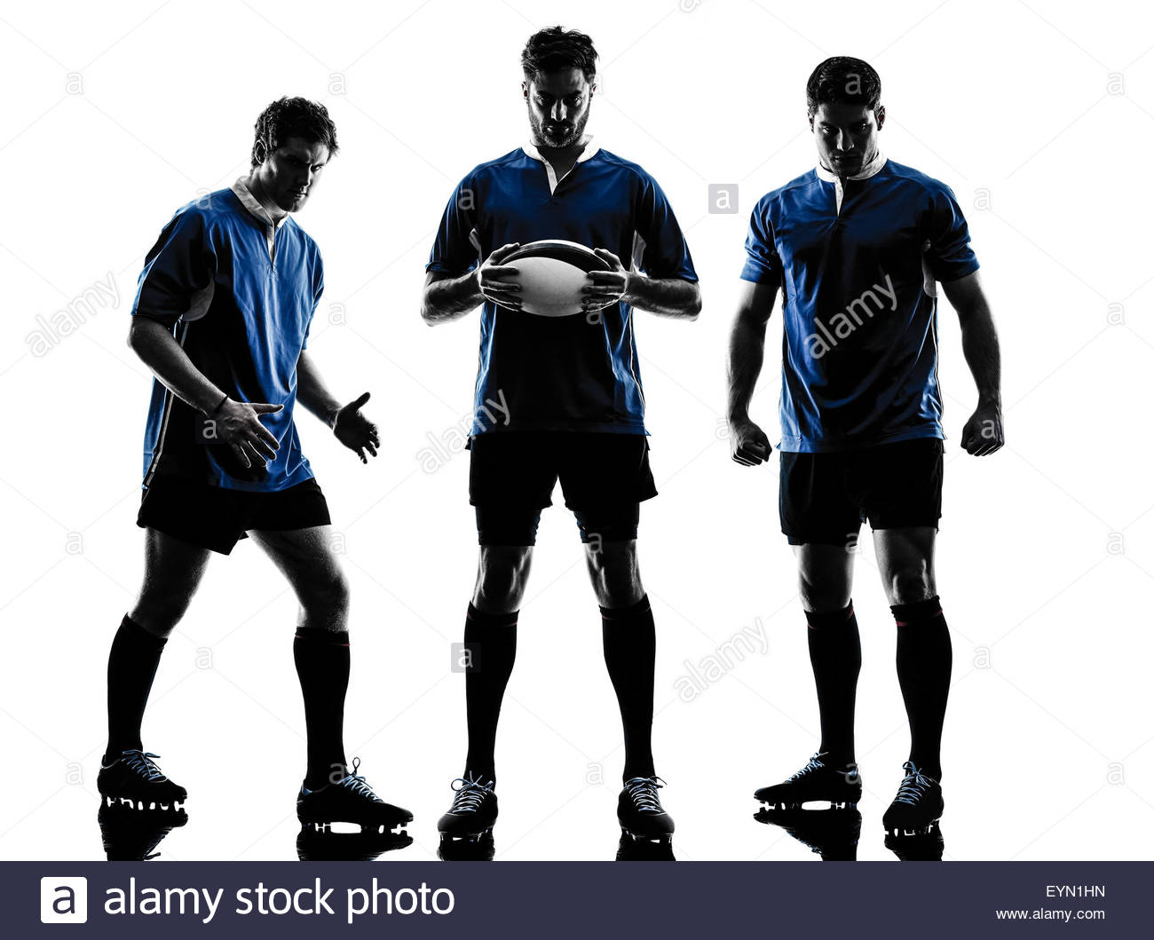 1300x1059e Caucasian Rugby Men Players In Studio Silhouette Isolated