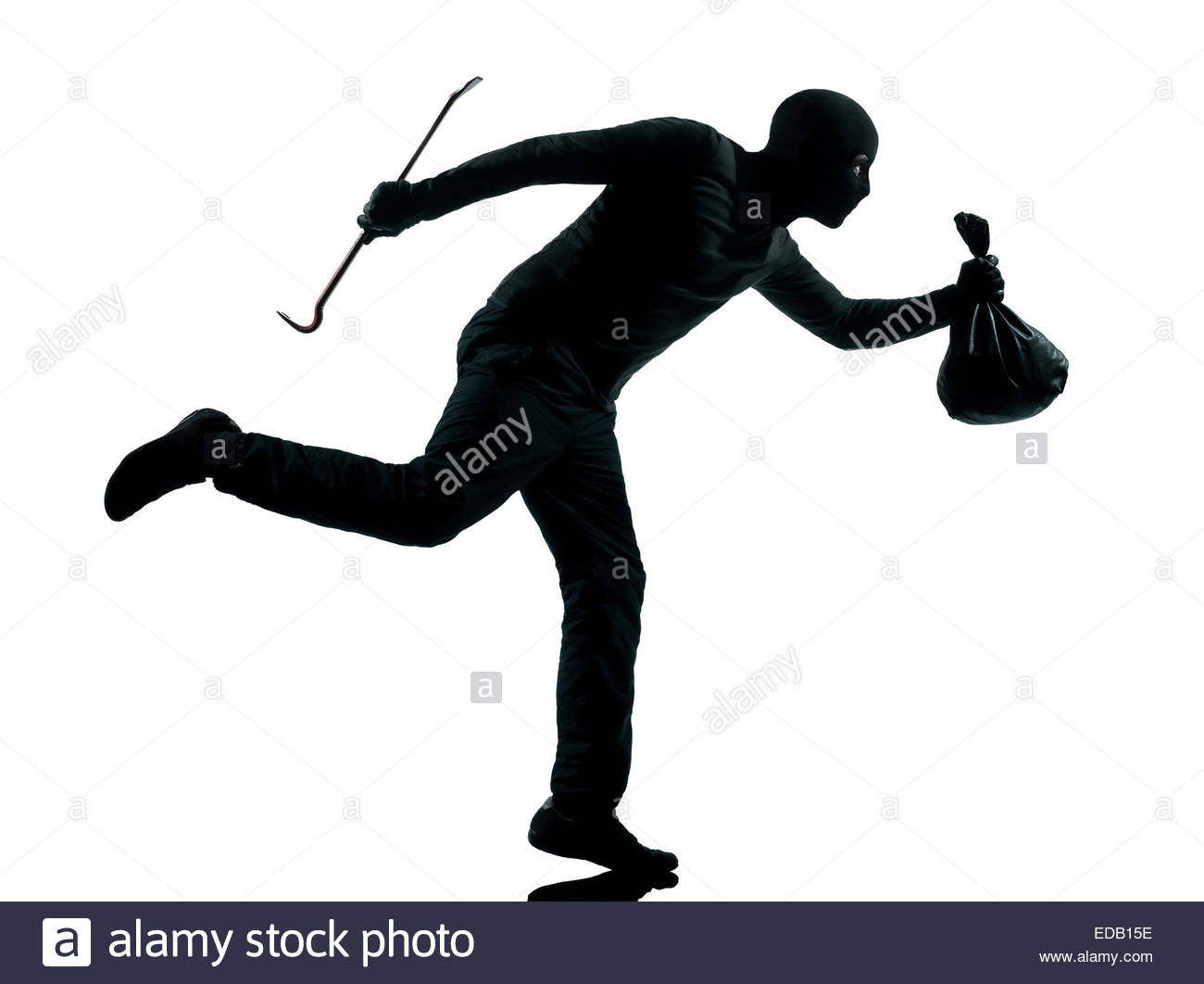 1300x1062 Thief Criminal Running In Silhouette Studio Isolated On White