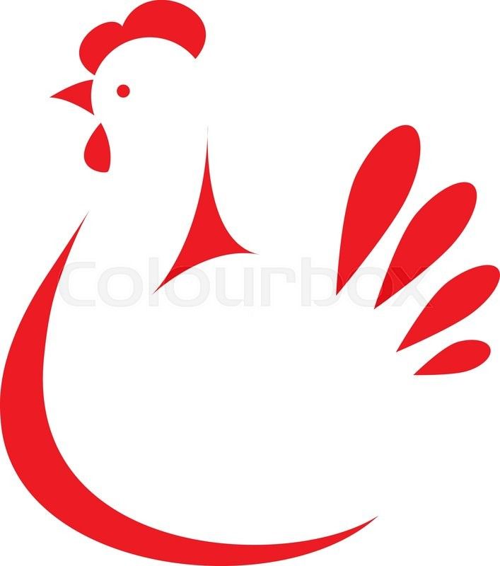 707x800 Sign, Stylized Silhouette Chicken. Logo Design Template Stock