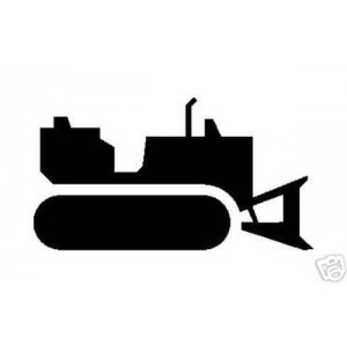 500x500 Bulldozer Silhouette Vinyl Stickerdecal (Construction)