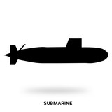 160x160 Submarine Silhouette Isolated On White Background Stock Image