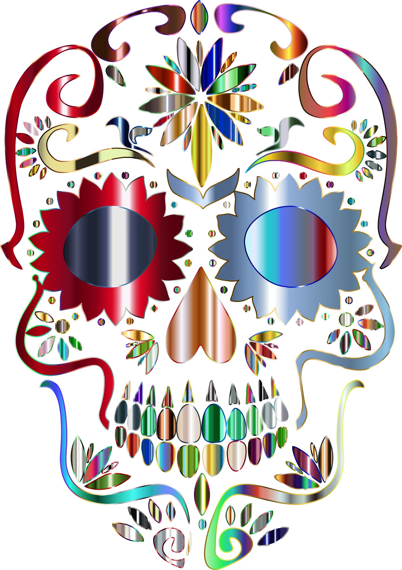 1598x2266 Psychedelic Sugar Skull Silhouette No Background Icons Png