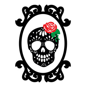 300x300 Silhouette Design Store Sugar Skull Frame Papercraft