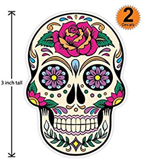 278x320 Sticko Halloween Silhouette Sugar Skull Stickers